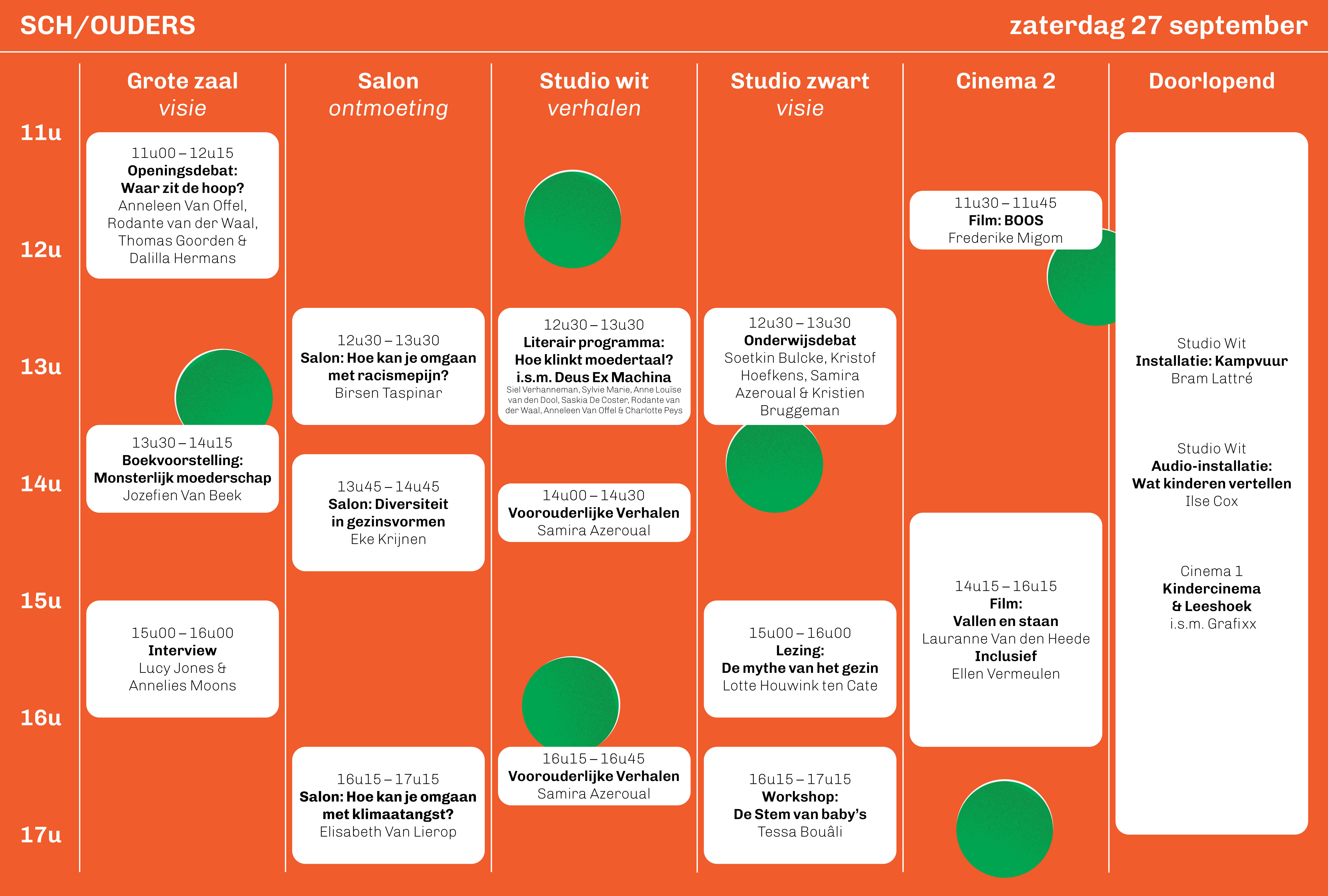 Timetable zaterdag
