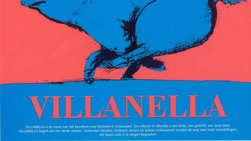 1ste affiche Villanella lopend varken