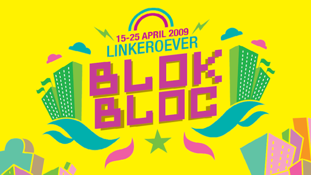 header van het festival blok bloc op linkeroever