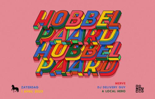 Banner van het evenement hobbelpaard in de studio